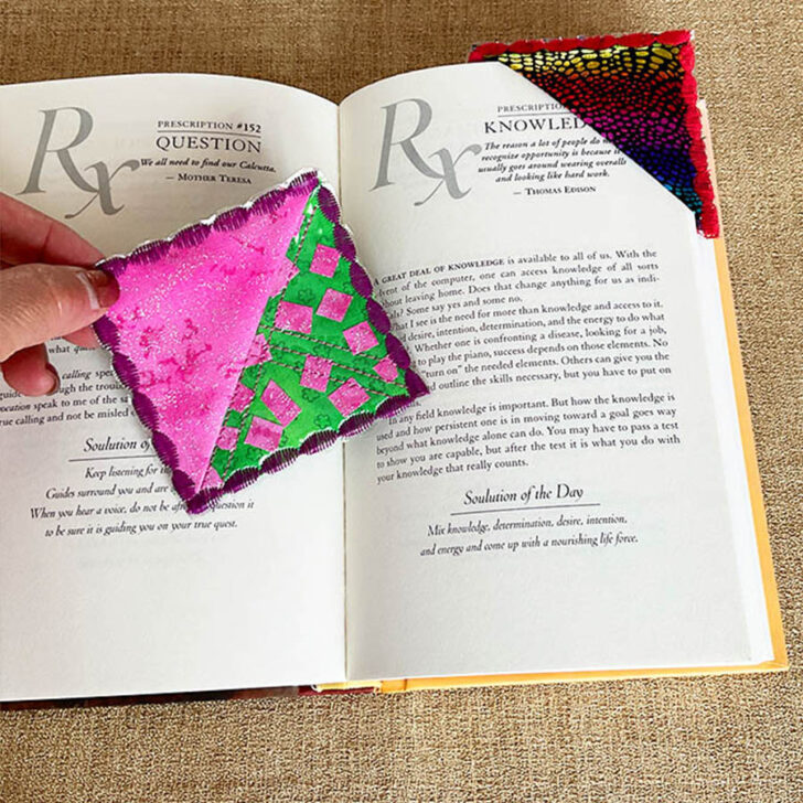 me holding my bookmark