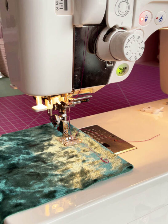 using roller foot to sew velvet