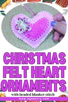 Christmas Felt Heart ornament DIY tutorial