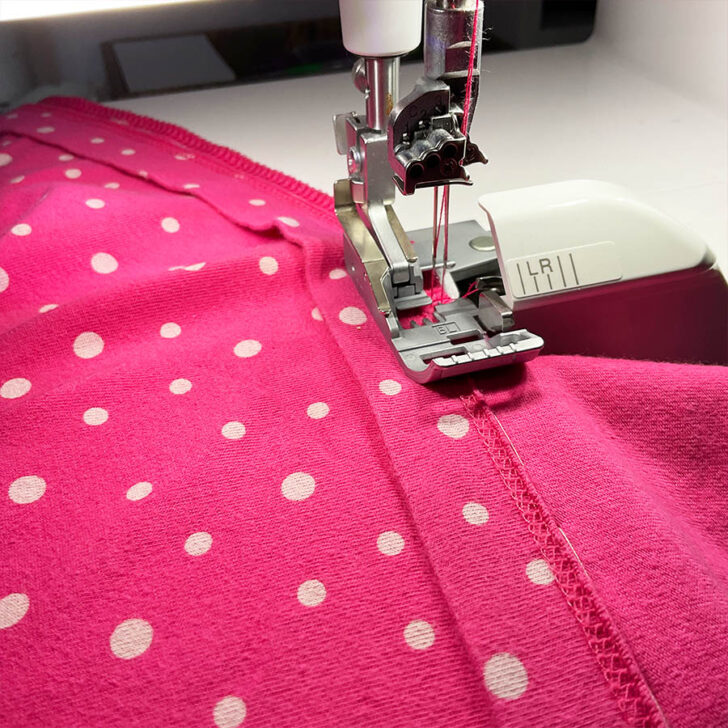 Keep the stitches close to the original hem