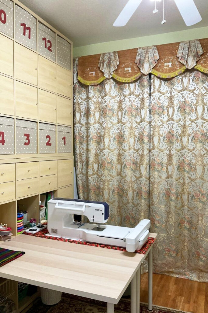 long-arm sewing machine on the table