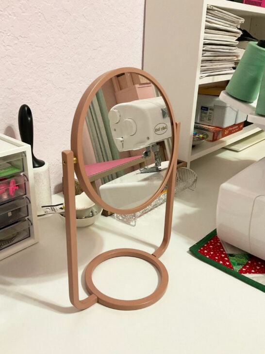 mirror as sewing room decor