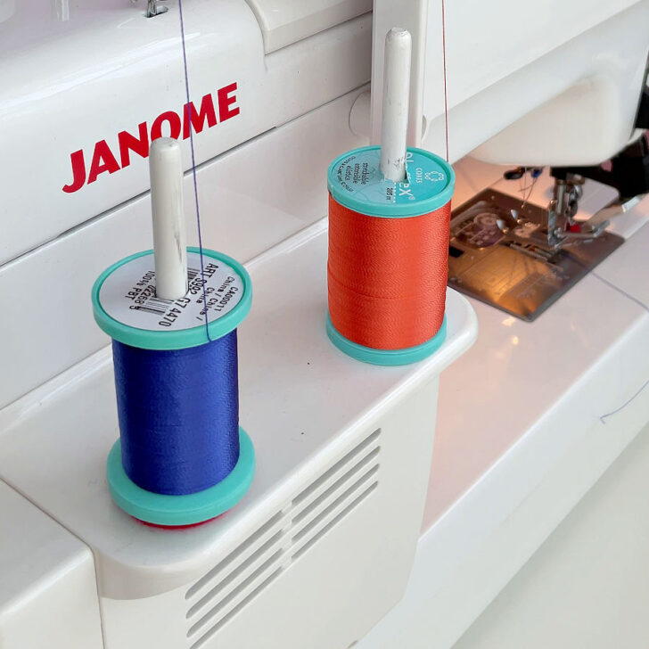 Thread spools on a sewing machine being stuck when the spool adapter was not used