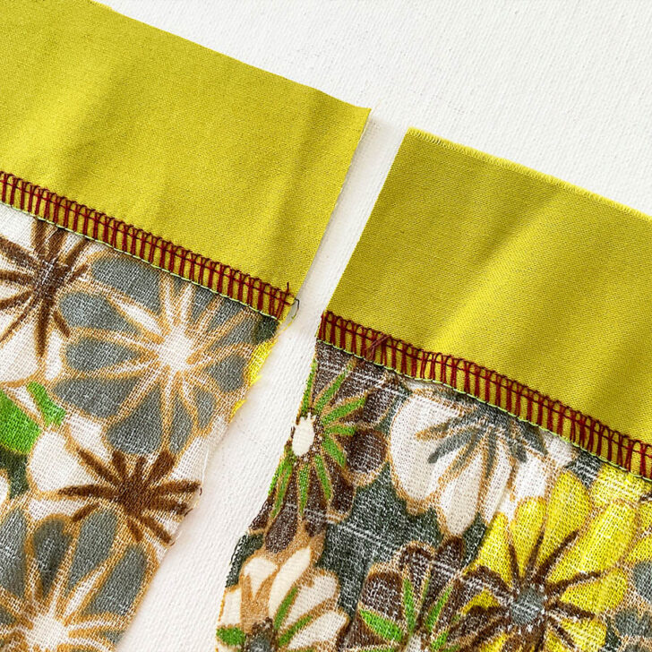 Press the seams of the two pieces in the same direction