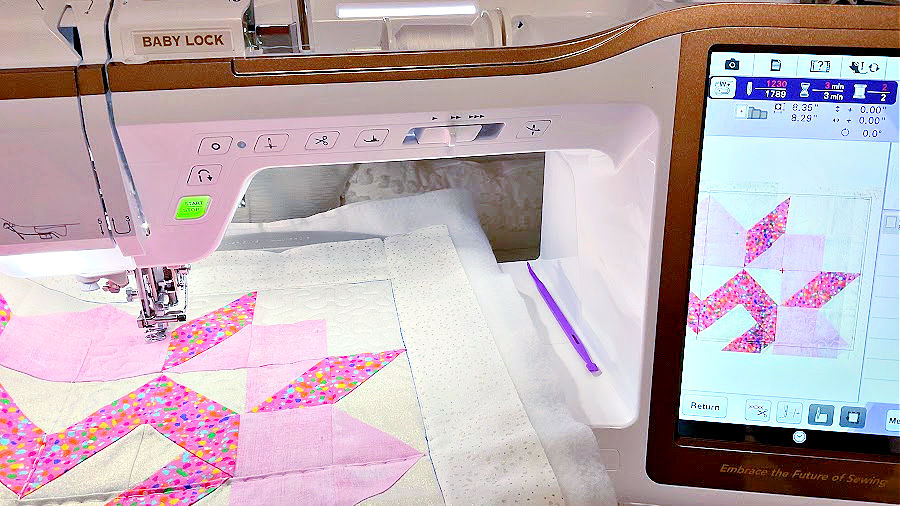 Image of quilting with an embroidery machine