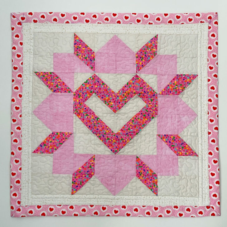 Finished quilt with all layers stitched together