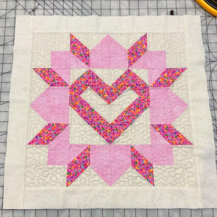 Self binding a quilt tutorial image of quilt