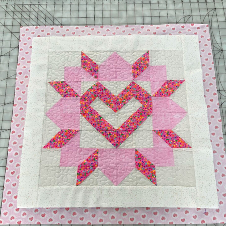 Backing fabric cut but layers of the quilt not sewn yet