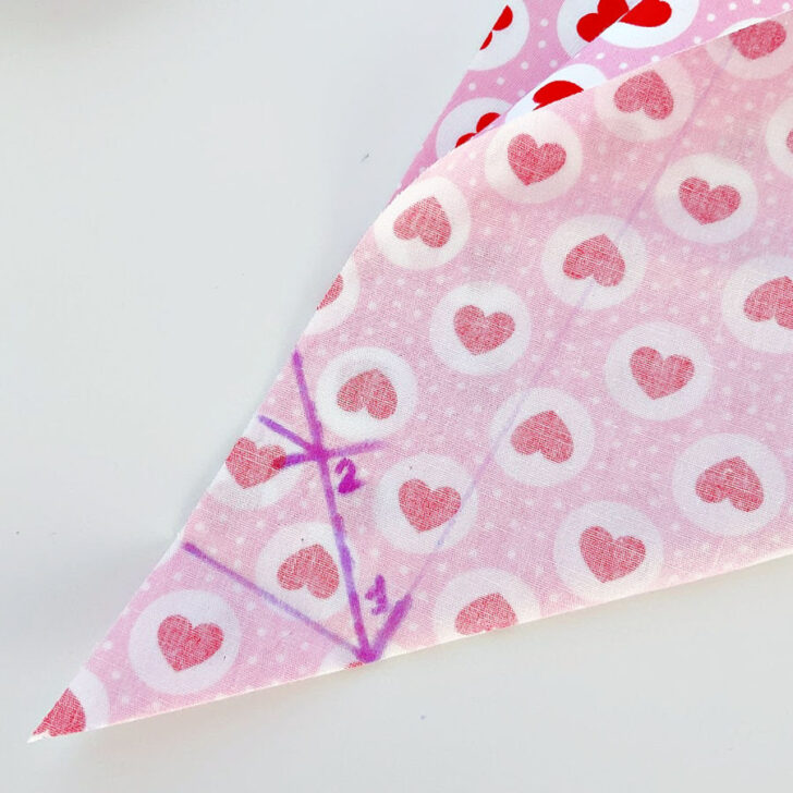 Marking an intermediate point on the stitching line