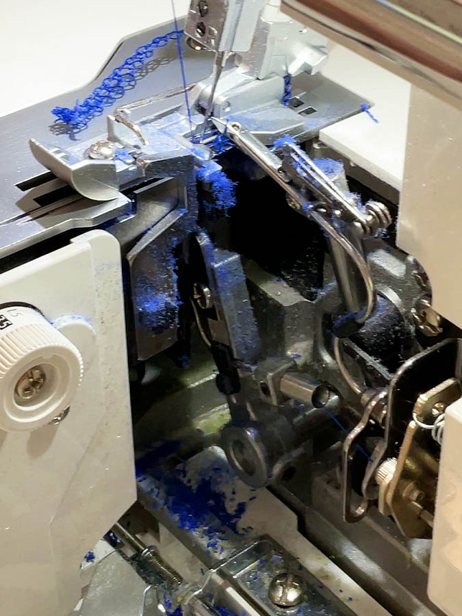 accumulated lint on my serger