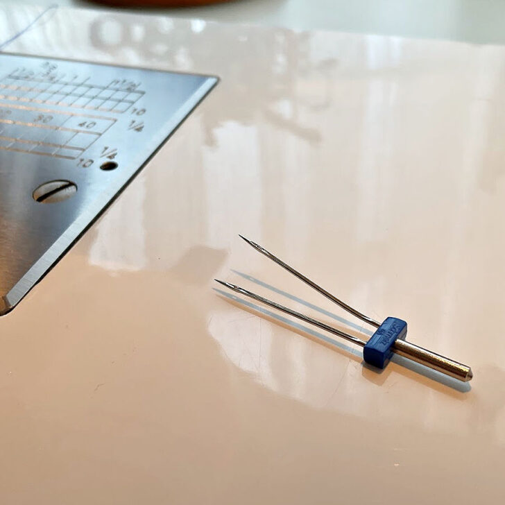 Twin needle damaged )bent) because the thread was caught in the spool when not using a spool pin adapter