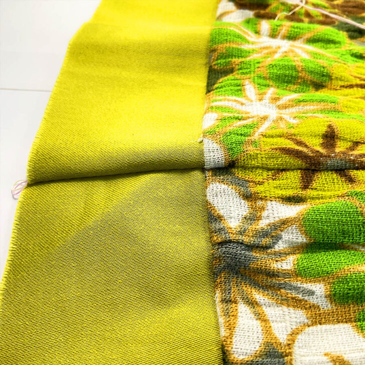 Fabric unfolded showing matched seams