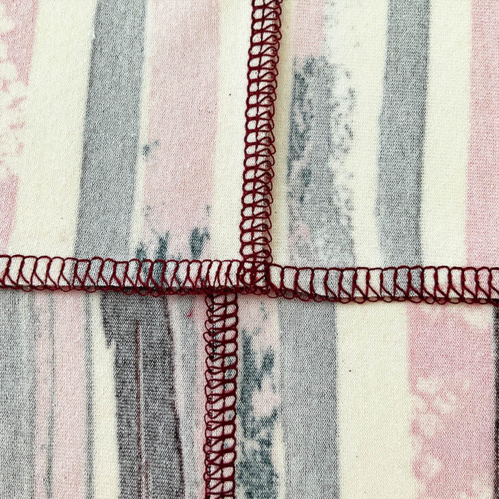 After pressing the seam, view from the back. The two seams were initially pressed in opposite directions so they do not align on this side.