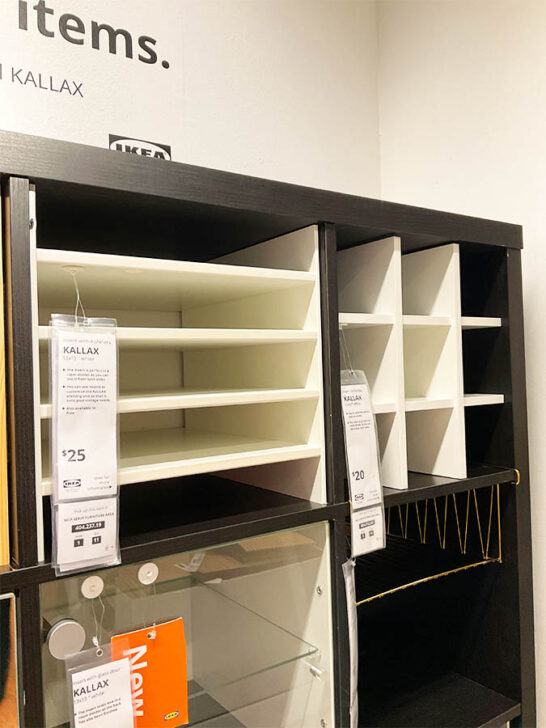 shelf inserts that divide a single cube