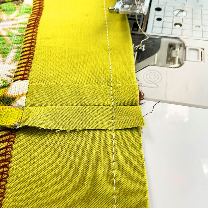 Press the new seam flat to achieve a professional finish. This is the finishex sedam