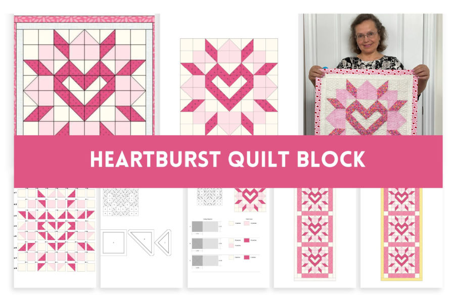 heartburst quilt block pattern
