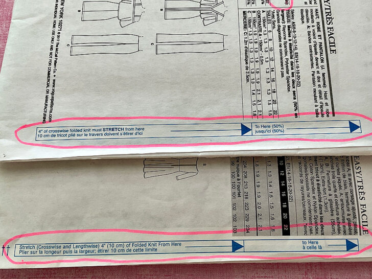 stretch test on pattern envelopes