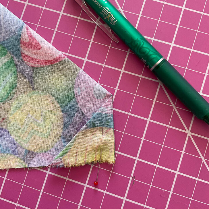 Fold in the backing fabric to obtain the final sewing line