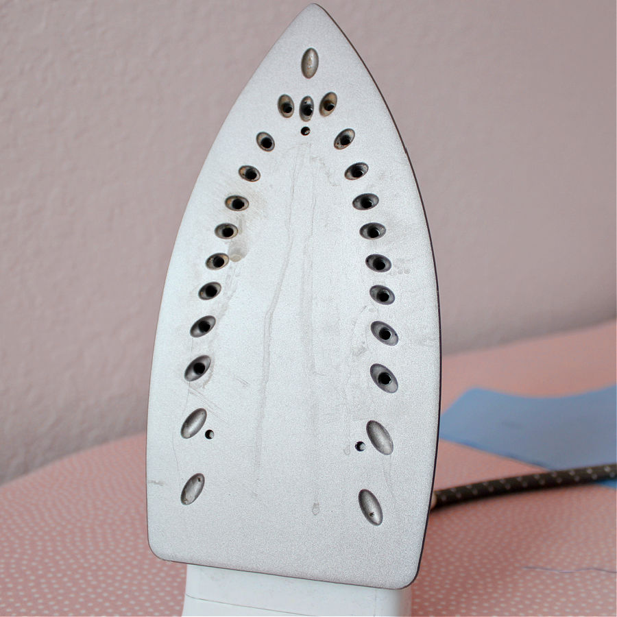 image of an iron with a dirty soleplate