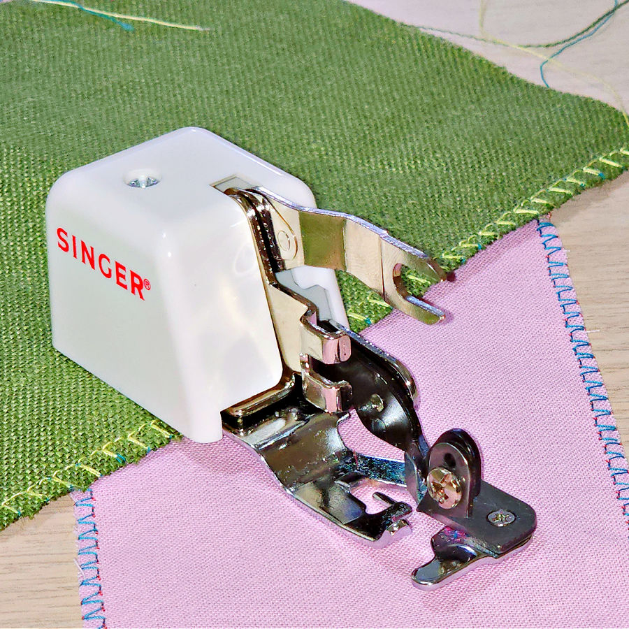 side cutter presser foot for a sewing machine with example of seams