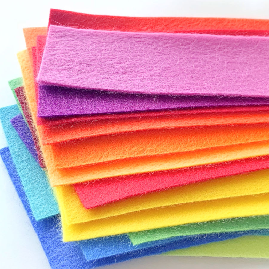 sheets of felt of various colors