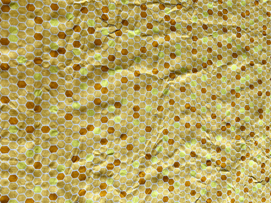 A new unused piece of fabric with many wrinkles