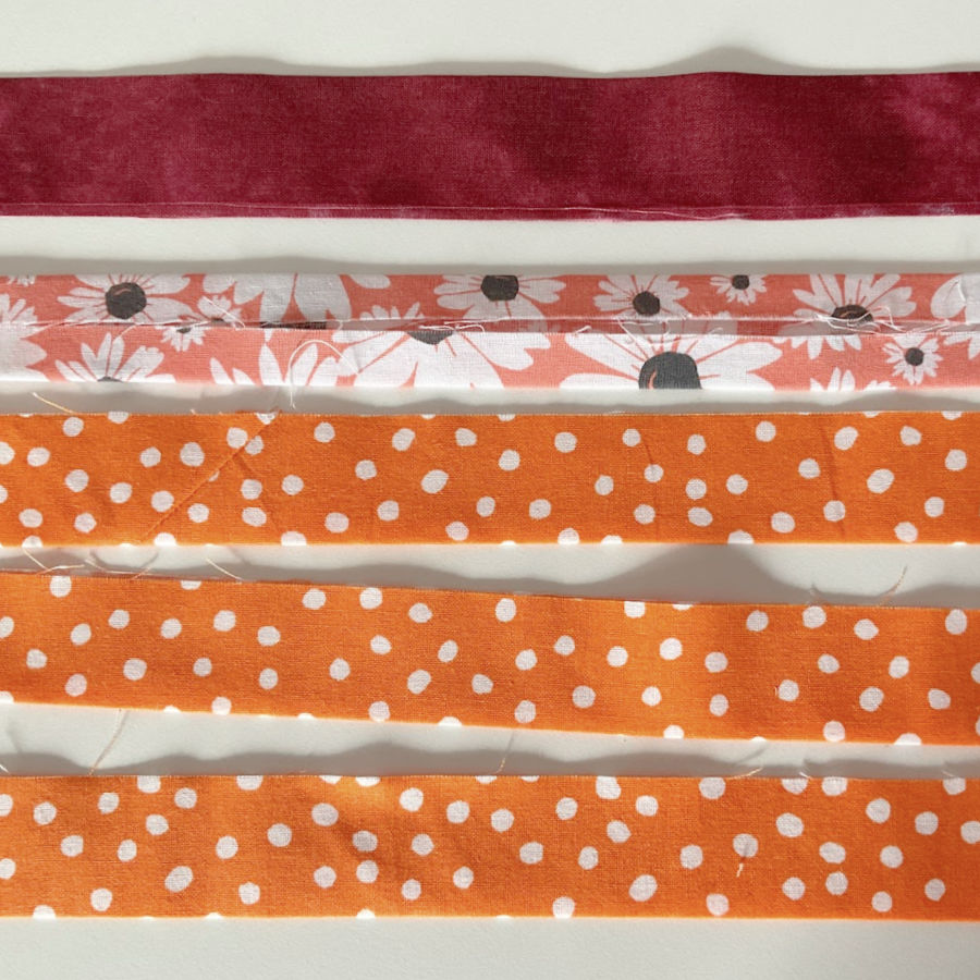 strips cut straight for straight binding