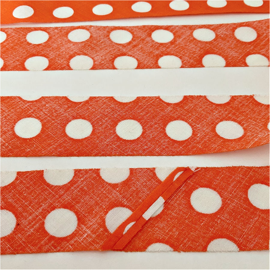 strips of material cut on bias
