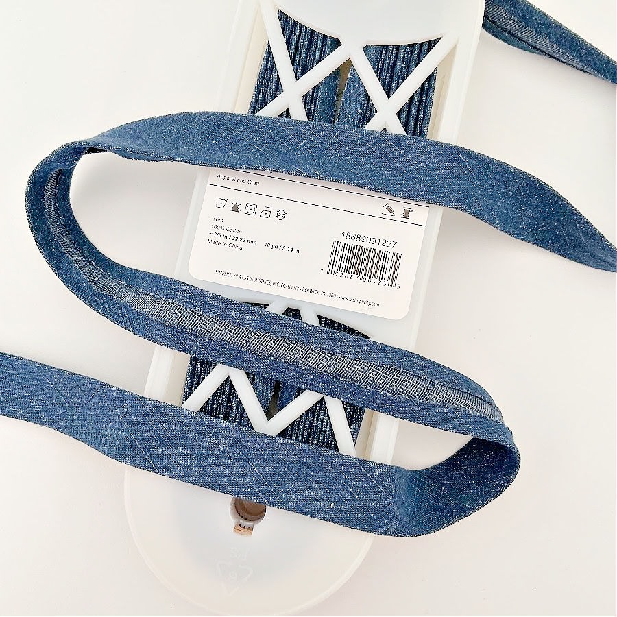 bias binding from denim