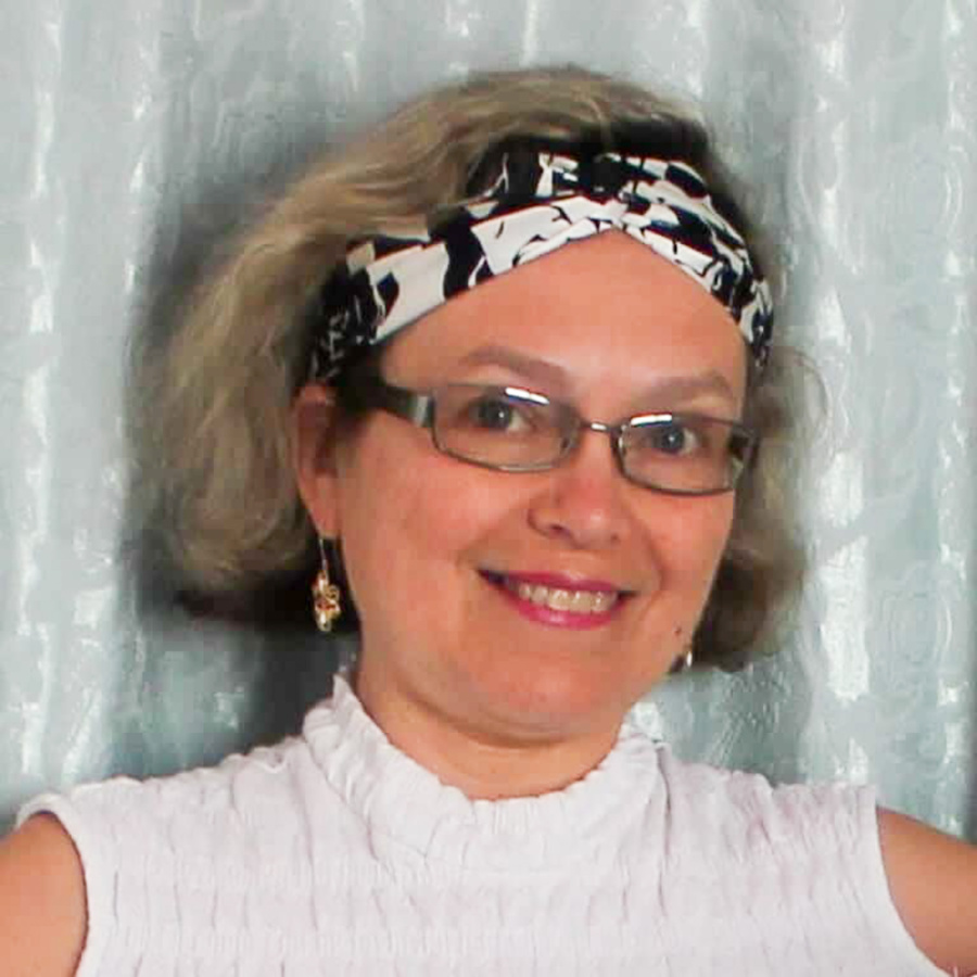 Me wearing a headband I made
