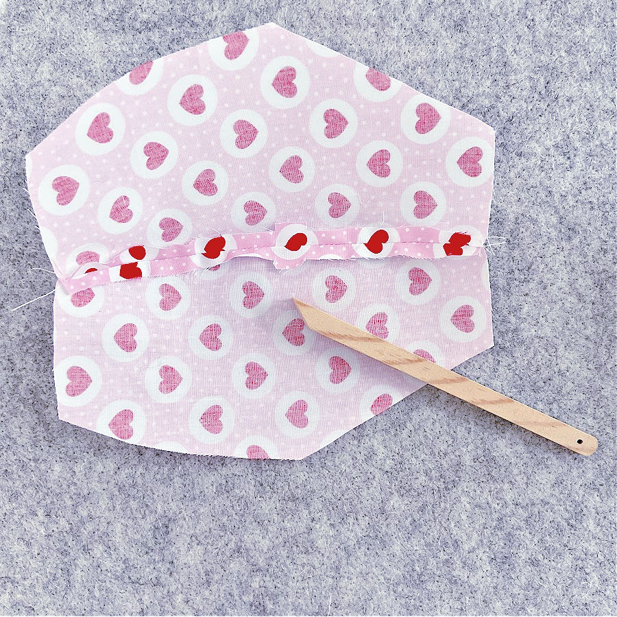 seams pressed open after stitching the body pieces for the memory bear a seam pressing tool