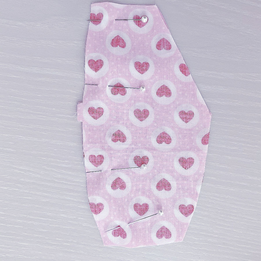 body pieces for the memory bear pinned together before stitching