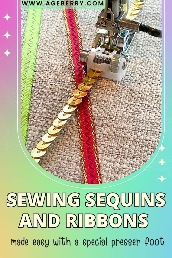 Using sequin ribbon presser foot