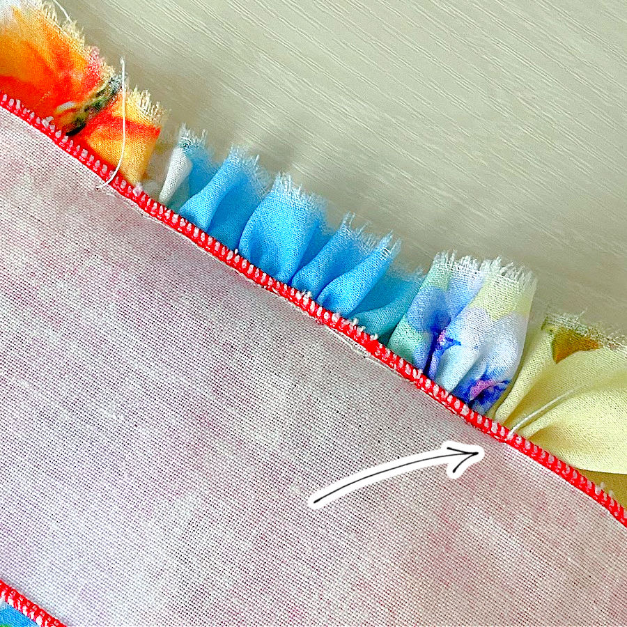 uneven sewing when using the slot for the second material in the gathering foot