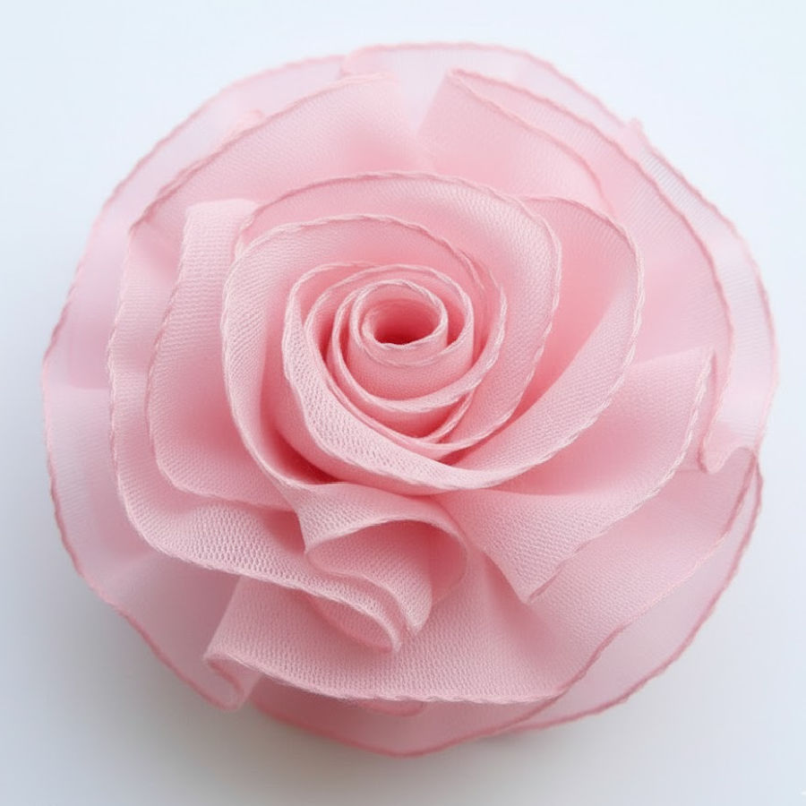 rose flower made by gathering a ribbon
