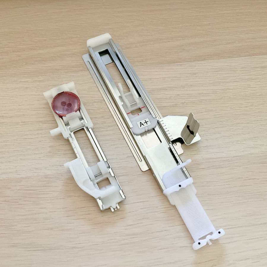 the buttonhole foot of the brother luminairfe sewing machine compared with one for a regular sewing machine