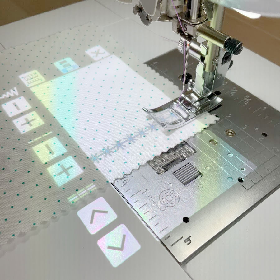 the brother luminaire sewing and embroidery machine projects the stitch shape on the fabric before start