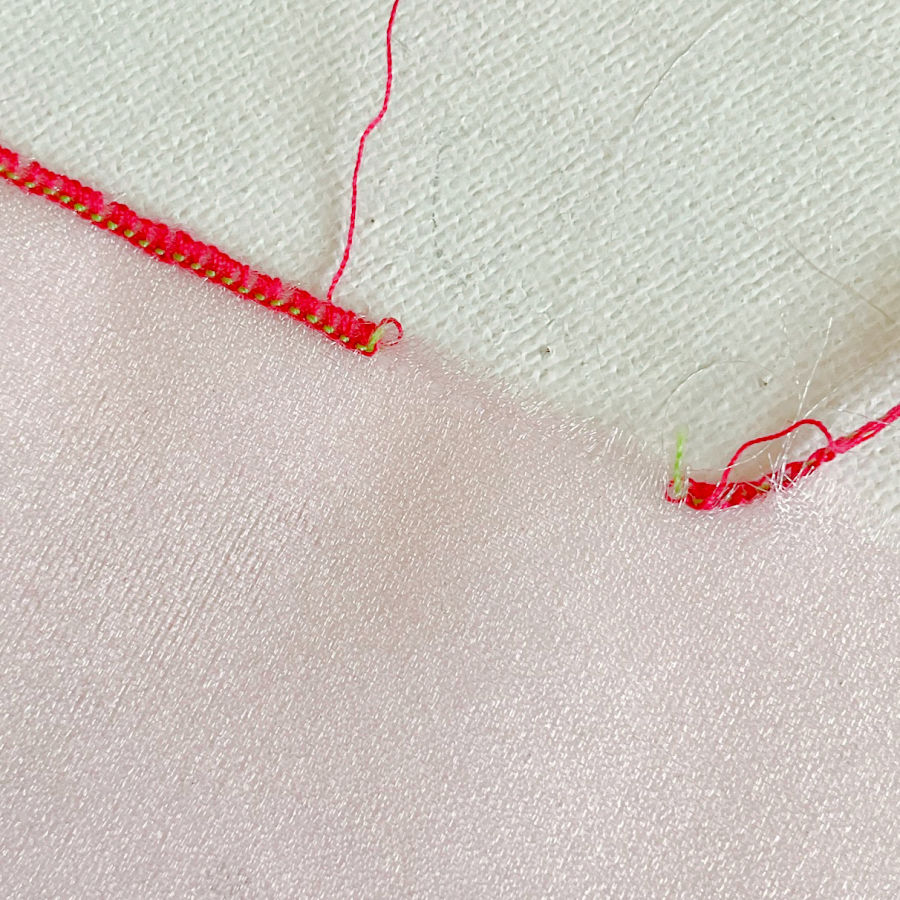 removing the rolled hem stitch is difficult and the fabric after removal begins to fray immediately