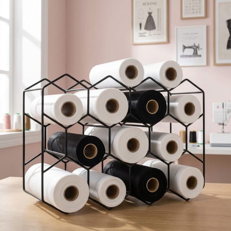 Stabilizer Storage Sewing Room Organization Ideas for Storing Batting, Interfacing, and ...