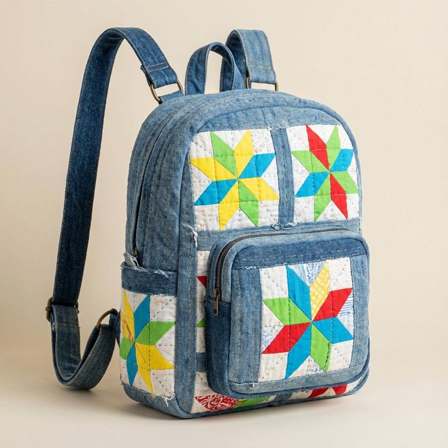 AI generated image of a backpack with a multi color scheme