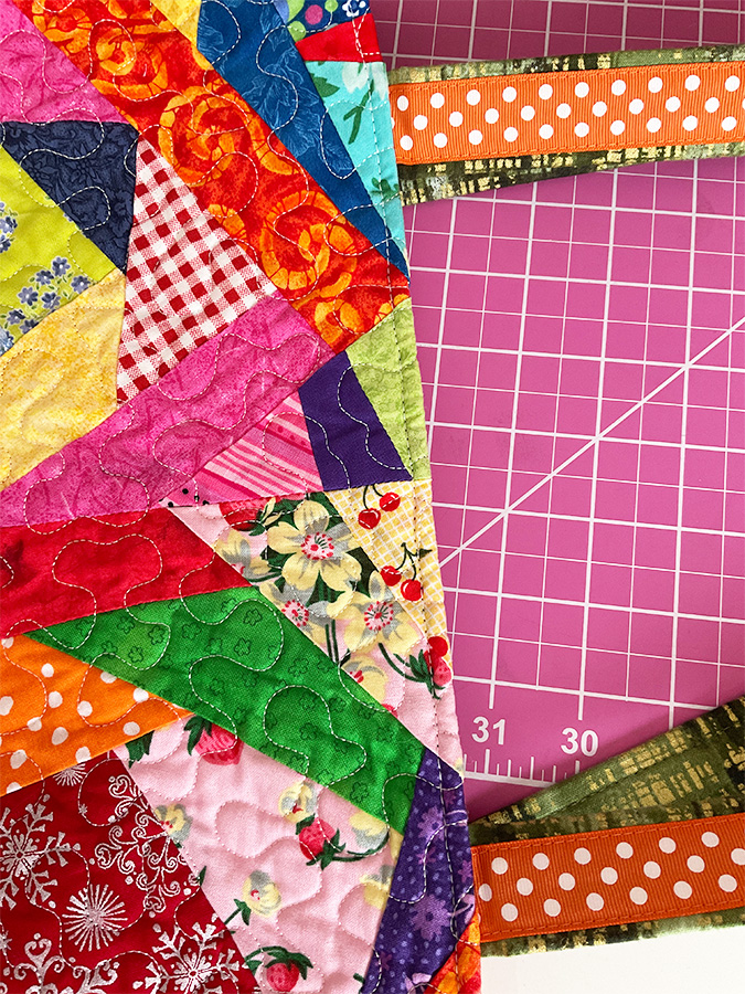 the final topstitch at the bag opening