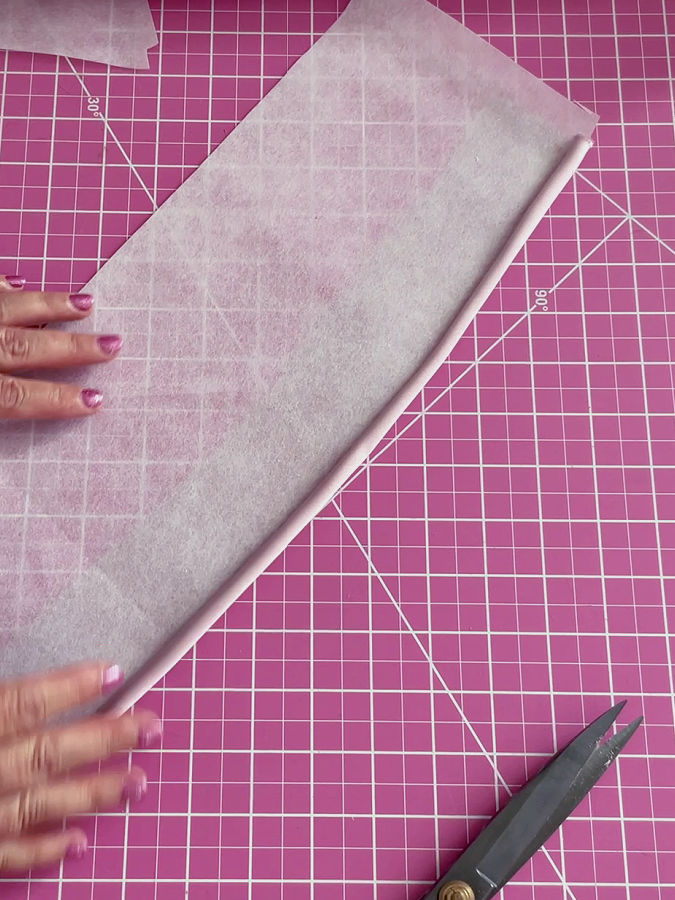 the material folded along the entire length of the line