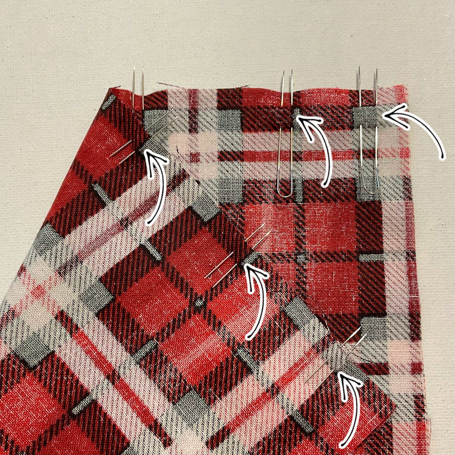 image showing how the matching was done for the plaid fabric seen from both sides