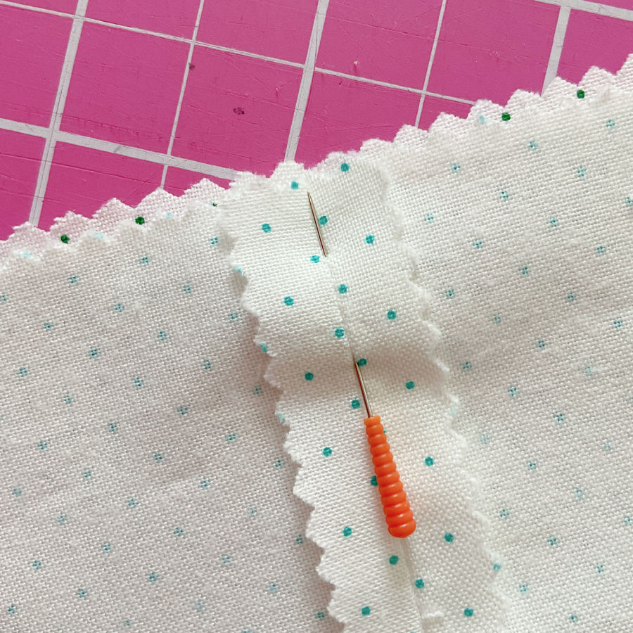 matching seams using a single pin
