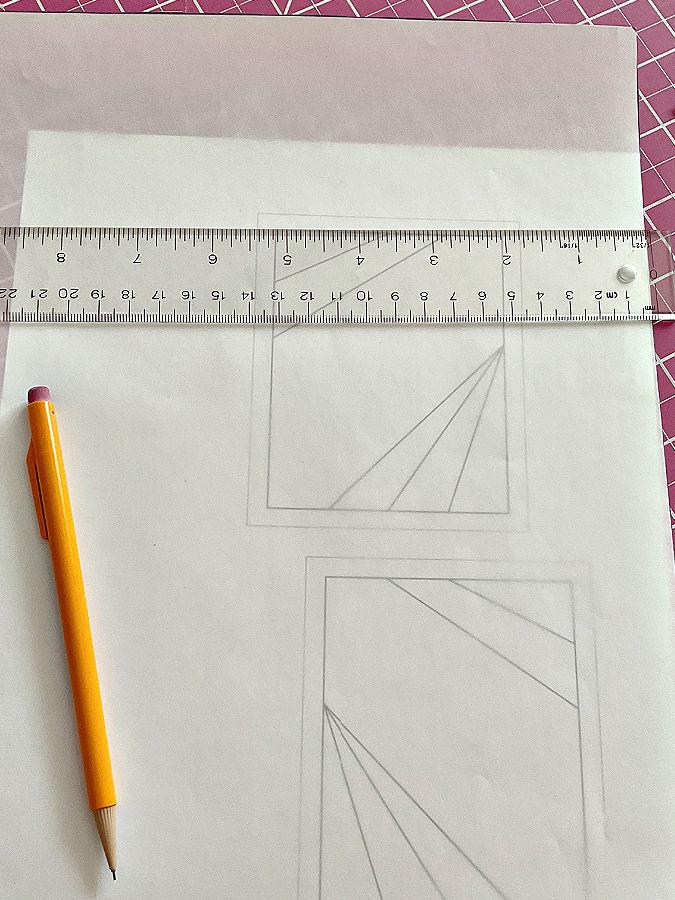 vellum paper over the pattern for copying