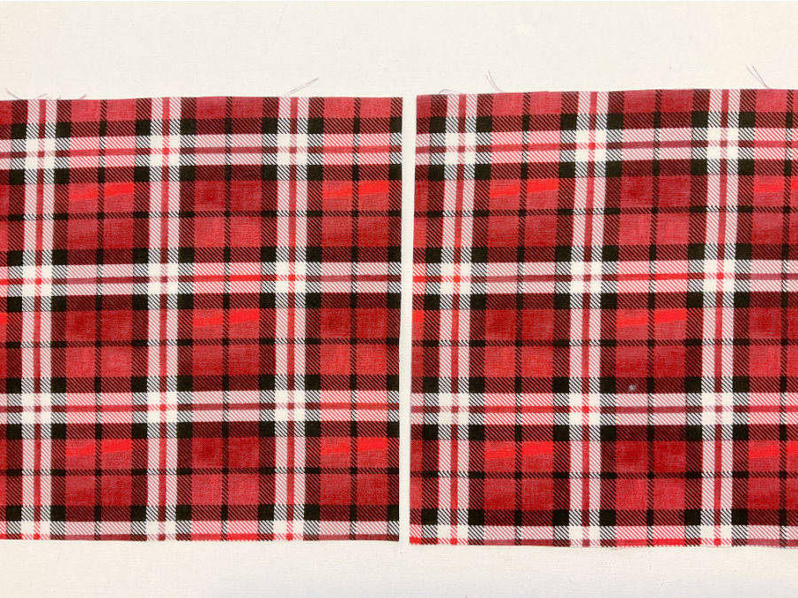 plaid fabric pieces