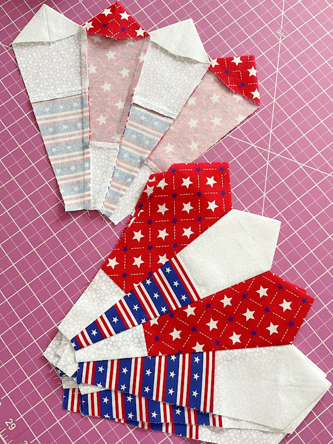 the dresden plate pairs sewn two together presented both front and back