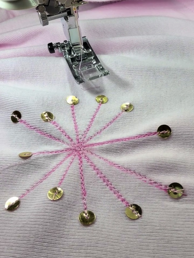 image of the same style of embellishment on the p;lace of the second stain on the blouse