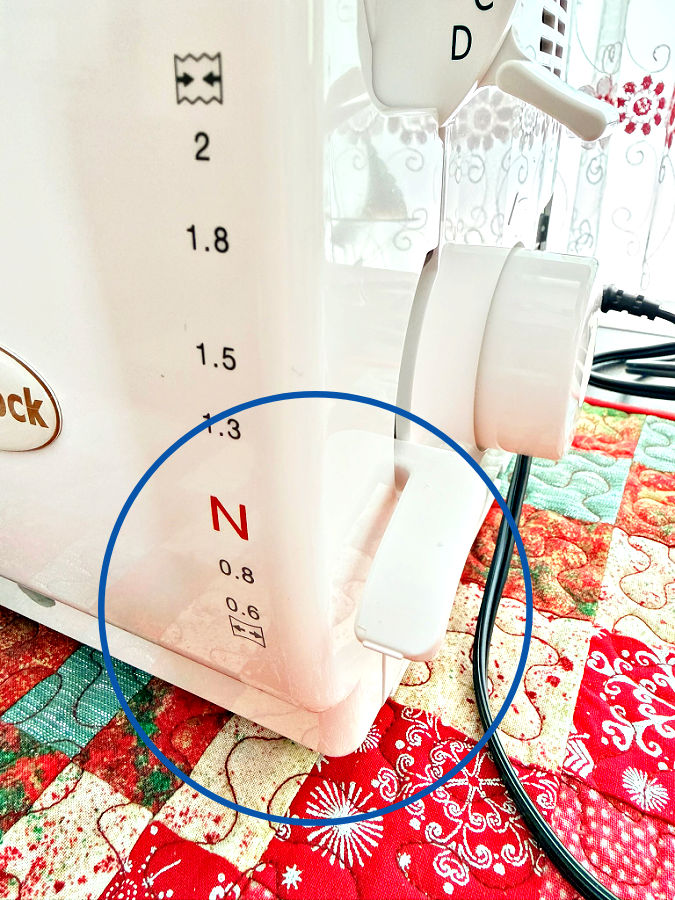 a circle around the serger setting of 0.6 for the differential feed