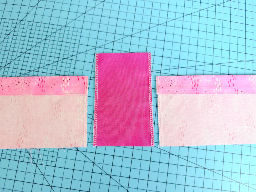 the insert fabric shown with the two piueces of the existing item before assembly
